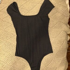 Altar'd State Black Ribbed Bodysuit